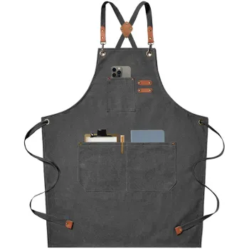 Custom Factory Leather Canvas Kitchen Aprons for Men and Women