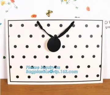 Custom White Paper Gift Bags/Shopping Bags with Ribbon, reusable kraft paper gift bag