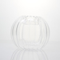 Ribbed Moroccan Pumpkin Glass Candle Tealight Holder