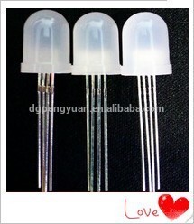 10mm diffused RGB tricolor bi-color led diodes with common anode