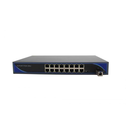 Industrial Grade Metal Case Outdoor 16FE POE ONU