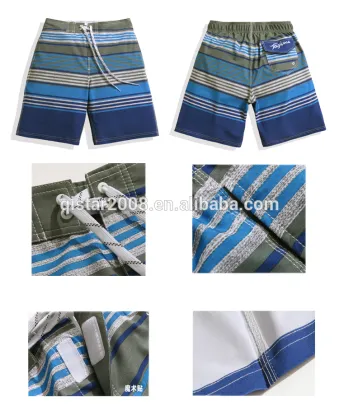 Blue Stripe Sublimation Printed Men Beach Shorts /Men Shorts Pants