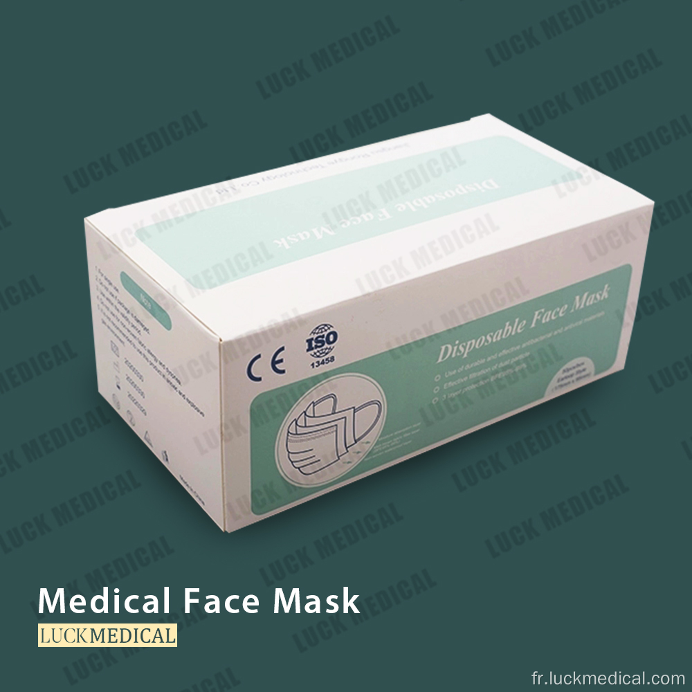 Masque de protection contre le visage chirurgical jetable 3ply