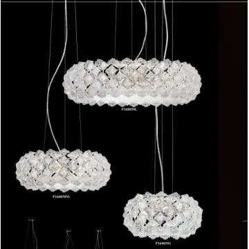 3-Lights Like-Crystal Acrylic Flower Oval Pendant Lamp