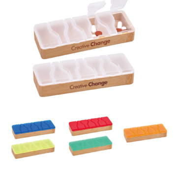 Customizable Bamboo Pill Box with 7-Day Organization and OEM Logo
