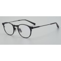 Retro Titanium Designer Black Oval Glasses