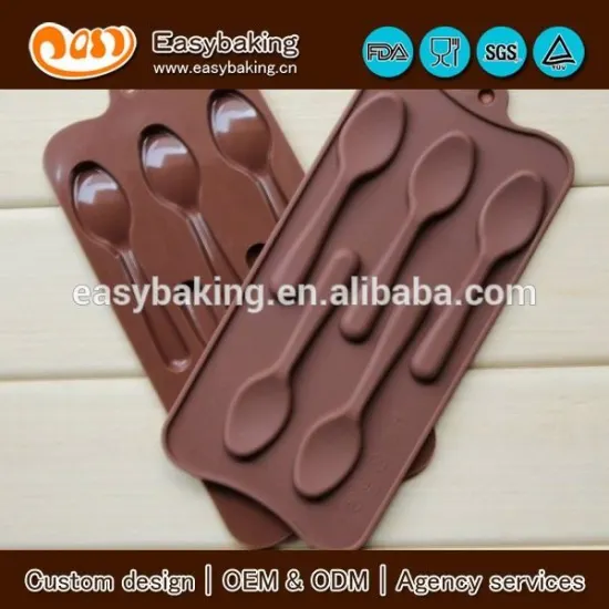 Cute custom spoon chocolate silicone ice mould