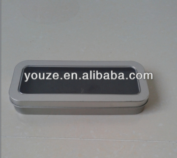 tin box with PVC window