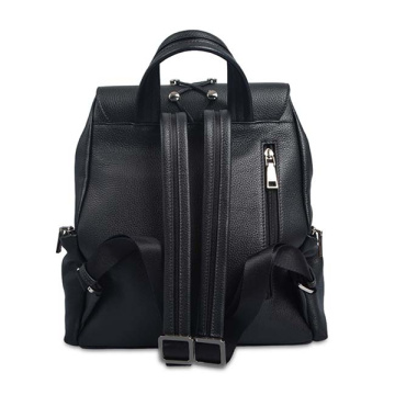 Sac à dos en cuir souple pour dames, noir