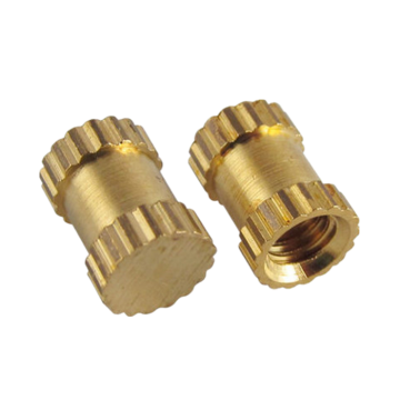 Three Collar Knurling Wood Insert Nuts: M2, M4, and M5 Sizes in Brass and Copper