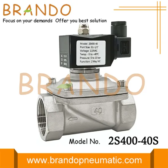 1.5'' 2S400-40 2 Way SS304 Solenoid Valve For Water Air