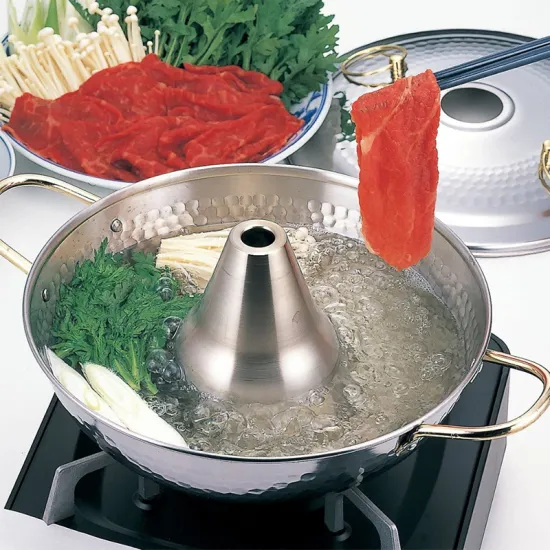 304 Stainless Steel Hotpot Pot with Lid for Shabu Shabu Cooking