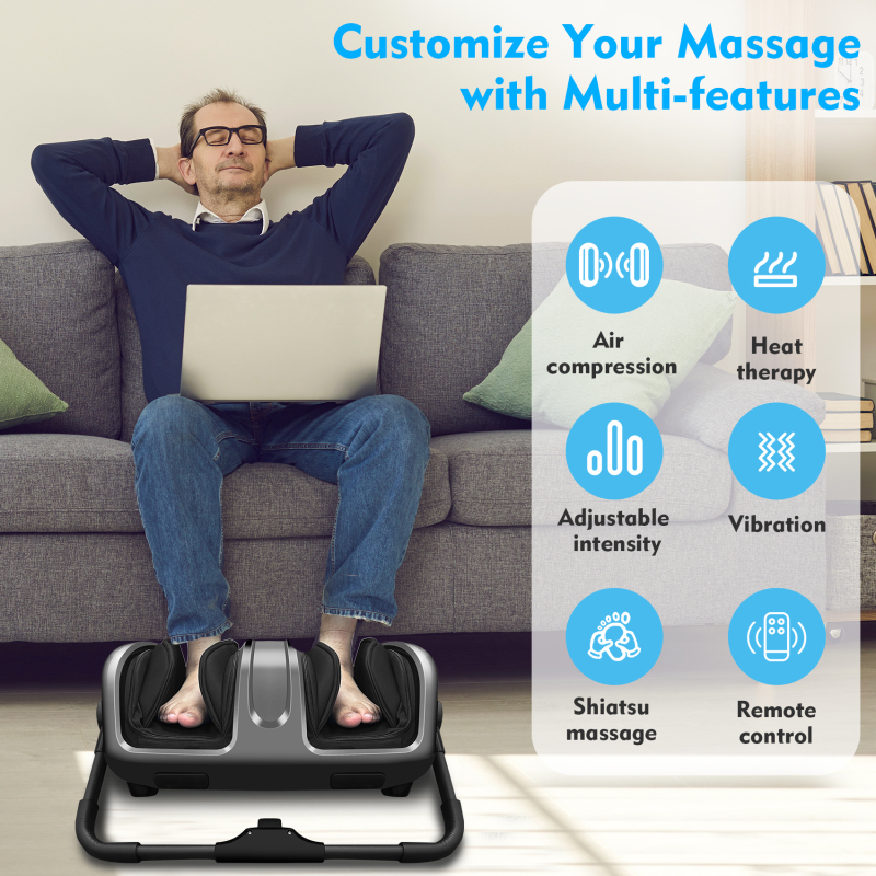 Shiatsu foot massager heating & kneading & rolling & scraping & shiatsu & vibrating