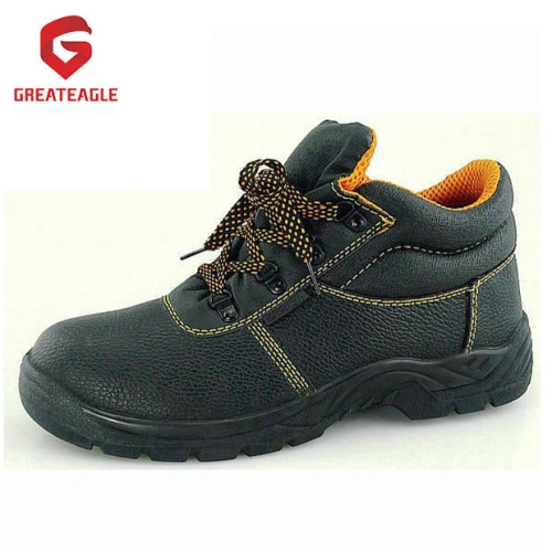 Cheap Embossed Cow Leather MID Cut Top Rider Safety Shoes - China