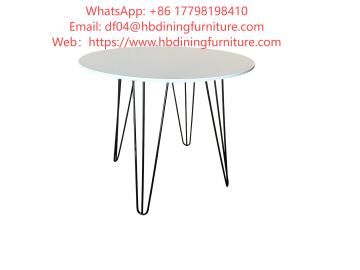 Dining Furniture Leisure Round Coffee Table Luxury Nordic Style Side Table Metal Legs MDF Top Kitchen Restaurant Coffee Table