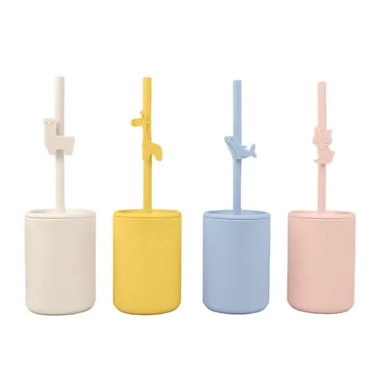 LFGB BPA Free Adorable Shape Silicone Baby Water Cup With Lid