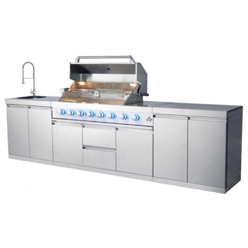 Dapur Luaran Modular: Profesional 304 BBQ keluli tahan karat dan kabinet perabot
