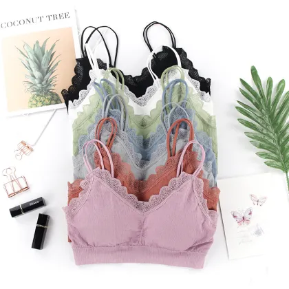 Seamless Sling Beauty Back Tube Top Lace Yoga Underwear