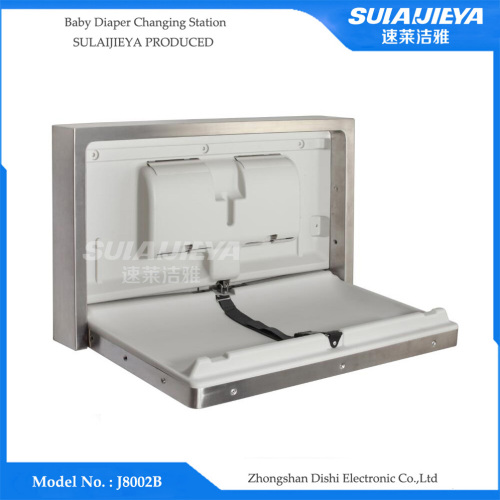 horizontal baby diaper change table with stainless steel cover