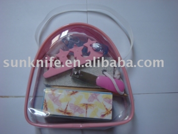 7-pc pedicure set with clear handbag