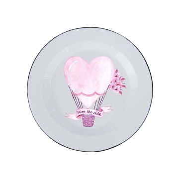 Metal Wedding Enamelware Wedding Plate Cake Dish Carbon Steel Candy Plate