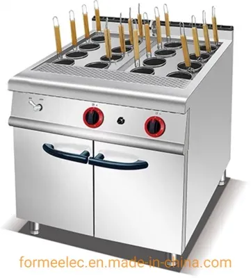 Gas Combination Oven Gas Noodle Cooking Machine 8 Basket Gas Pasta Cooker with Cabinet
