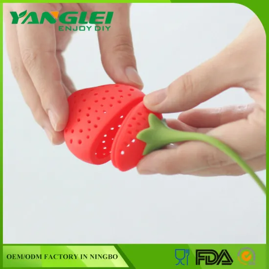 silicone tea strainer YANGLEI YL-149 strawberry tea infuser silicone