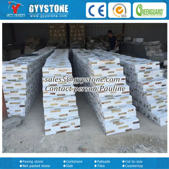 New stacked stone with mixed color for garden wall decoration