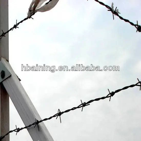 High Security Fence With Barbed Wire Top