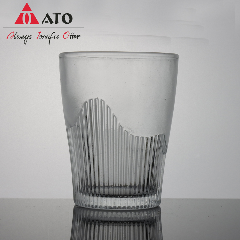 ATO Vertical Striped Glass Engraved Crystal Whisky Glass