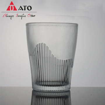 ATO Glass de cristal de vidrio rayado vertical Glass de whisky