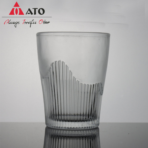 ATO Vertical Striped Glass Engraved Crystal Whisky Glass