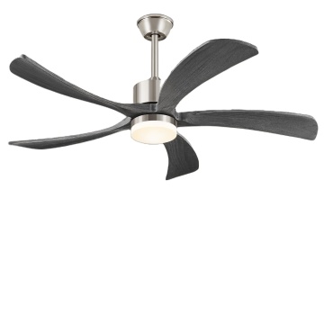 54 Inch Modern Ceiling Fan with Wood Blades, 6 Speeds, Quiet DC Motor, Reversible, and Light