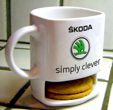 Wholesale AB Grade Custom White Ceramic Mug with Biscuit Pocket