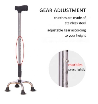 Four-Legged Medical Aid: Innovative Crutches for Elderly Men with Non-Slip Handles