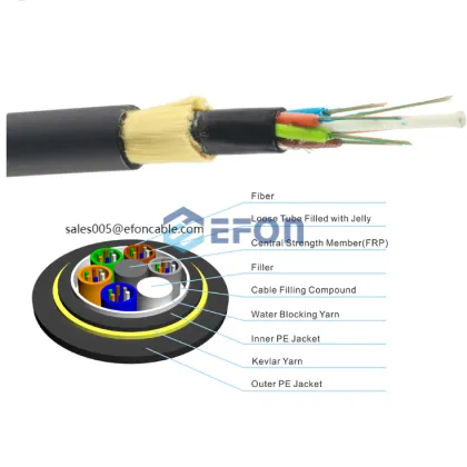 Outdoor Fiber optic cable: 120M Span, 12/24/48 Core Price per 1KM - YOFC, FiberHome