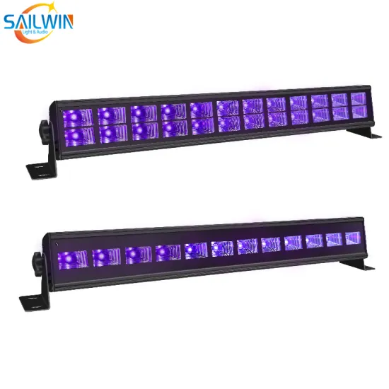 24X3W Dual Row UV LED Wall Washer Light with Remote Control for DJ Parties, Weddings, and Stage Lighting