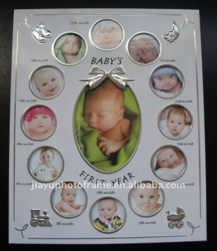 Classic 1st Year Metal Baby Photo Frame , Baby 12 Month Photo Frame , Baby Picture Frame