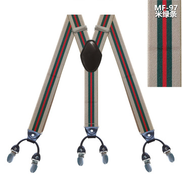 Factory Wholesale Heavy Duty X-Shaped Shirt Jeans Clips & Adjustable Pin Clip Suspenders for Men