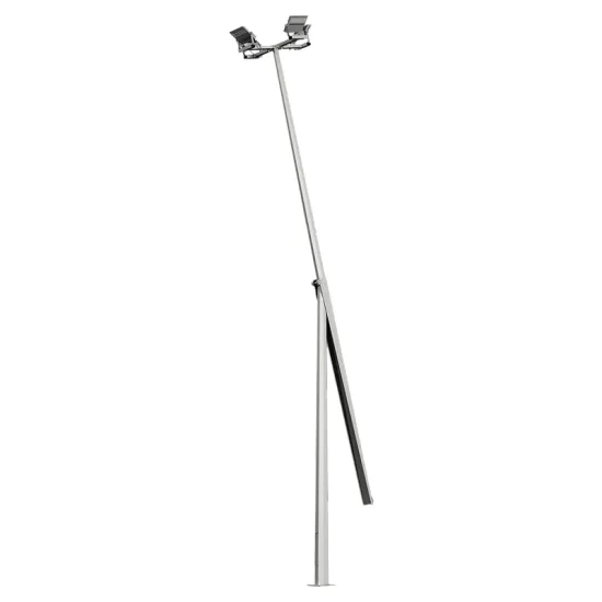 6m-14m Octagonal Tapered Galvanized Steel Solar Street Light Poles with Mid Hinged Fold Design