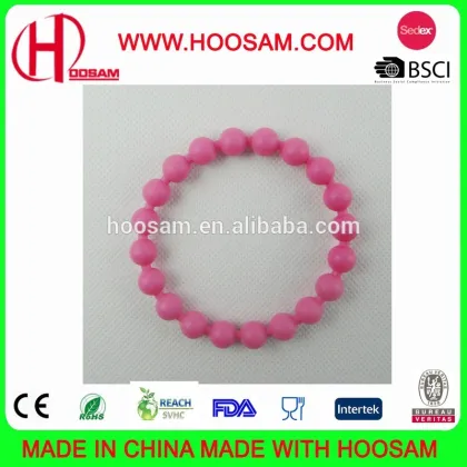 2017 new design charm bead bracelet custom silicon bead bracelet