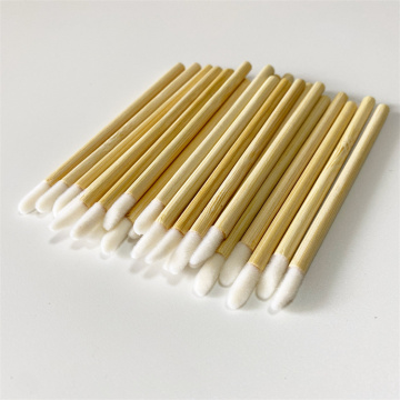 50pcs डिस्पोजेबल बांस हैंडल लिप ग्लॉस वैंड्स - लिपस्टिक एप्लिकेटर्स
