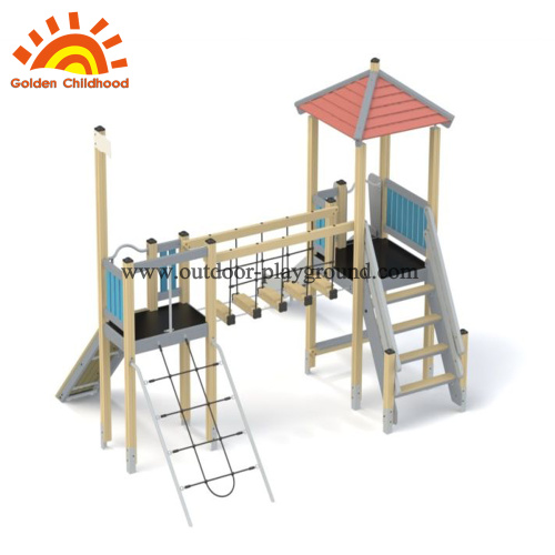 Hpl playground wooden slide climb panel