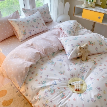 Wholesale Printed 4-Piece Aloe Vera Cotton Bedding Set