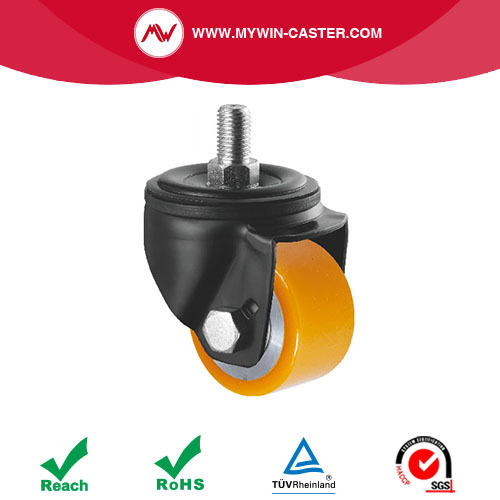 Medium Duty Low Gravity PU Thread Stem Swivel Caster Wheel