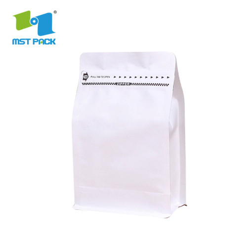 Custom Printing coffee with Zipper flat bottom Bag