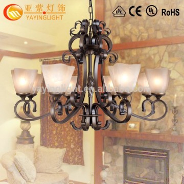 classical iron pendant lamp glass shade for home study bedroom chandelier