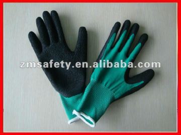 Colorful knit polyster glove latex coated ZMA0320