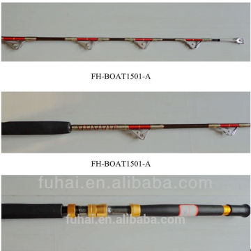 FH-BOAT1501-A Fiberglass Boat Fishing Rod with Red Wire Twined