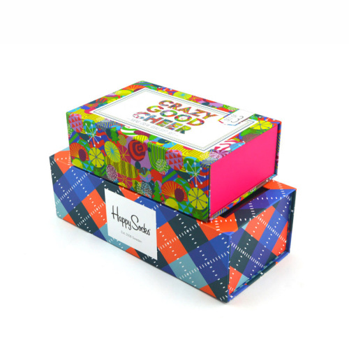 Caixa de papel de roupas de floagem colorida de luxo personalizada